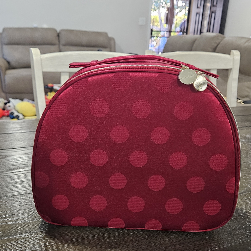 Estee Laudee Red Polka Dot Women's Cosmetic Case.